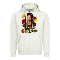 Oatmeal Heather black girl magic Zipper Hoodie - FaDigitalArtStudio