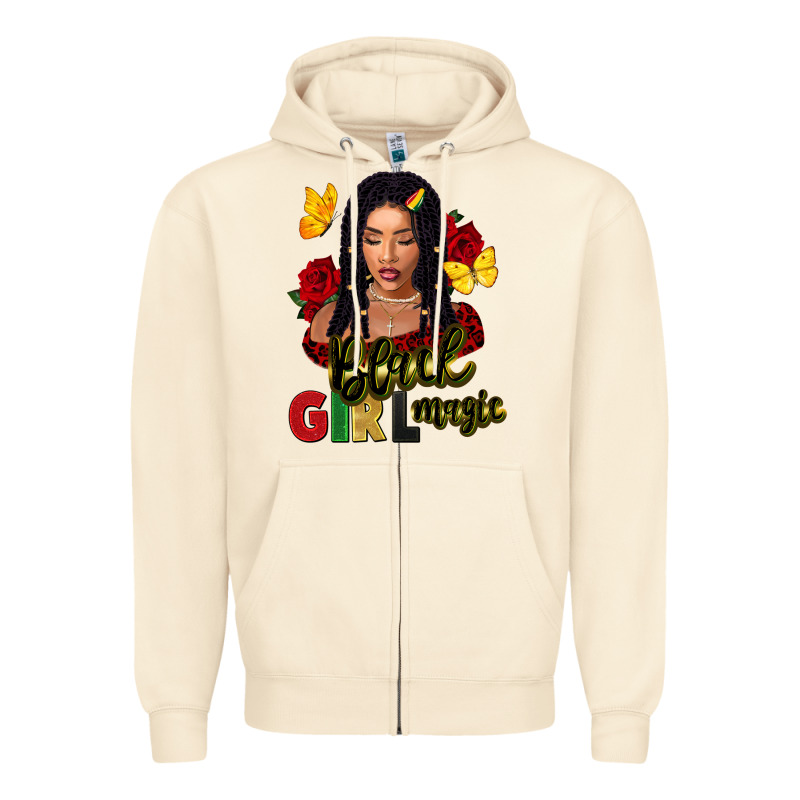 Black Girl Magic Zipper Hoodie by FaDigitalArtStudio | Teevron