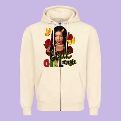 Black Girl Magic Zipper Hoodie Designed By Fadigitalartstudio