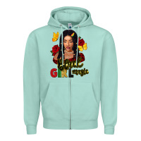 Seafoam black girl magic Zipper Hoodie - FaDigitalArtStudio