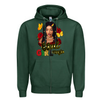 Sports Green black girl magic Zipper Hoodie - FaDigitalArtStudio