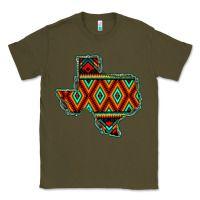 Army Green Texas Map With Aztec Background Classic Tee - JahusDesignShop