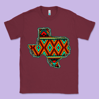 Texas Map With Aztec Background Classic Tee Designed By Jahusdesignshop