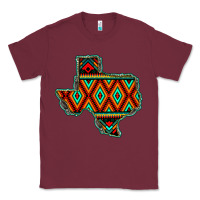 Burgundy Texas Map With Aztec Background Classic Tee - JahusDesignShop