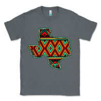 Charcoal Heather Texas Map With Aztec Background Classic Tee - JahusDesignShop