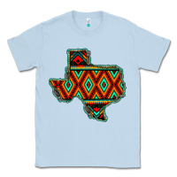 Dusty Blue Texas Map With Aztec Background Classic Tee - JahusDesignShop