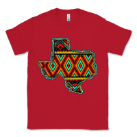 Red Texas Map With Aztec Background Classic Tee - JahusDesignShop