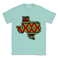 Seafoam Texas Map With Aztec Background Classic Tee - JahusDesignShop