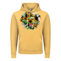 Vintage Mustard Texas Map Sunflower Cactus Serape Vintage Hoodie - RanaPortraitStore