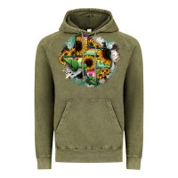 Vintage Olive Texas Map Sunflower Cactus Serape Vintage Hoodie - RanaPortraitStore