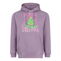 Lavender Merry Neon Christmas Heavyweight Hoodie - CowhideDigitalArt