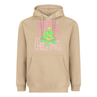 Mushroom Merry Neon Christmas Heavyweight Hoodie - CowhideDigitalArt