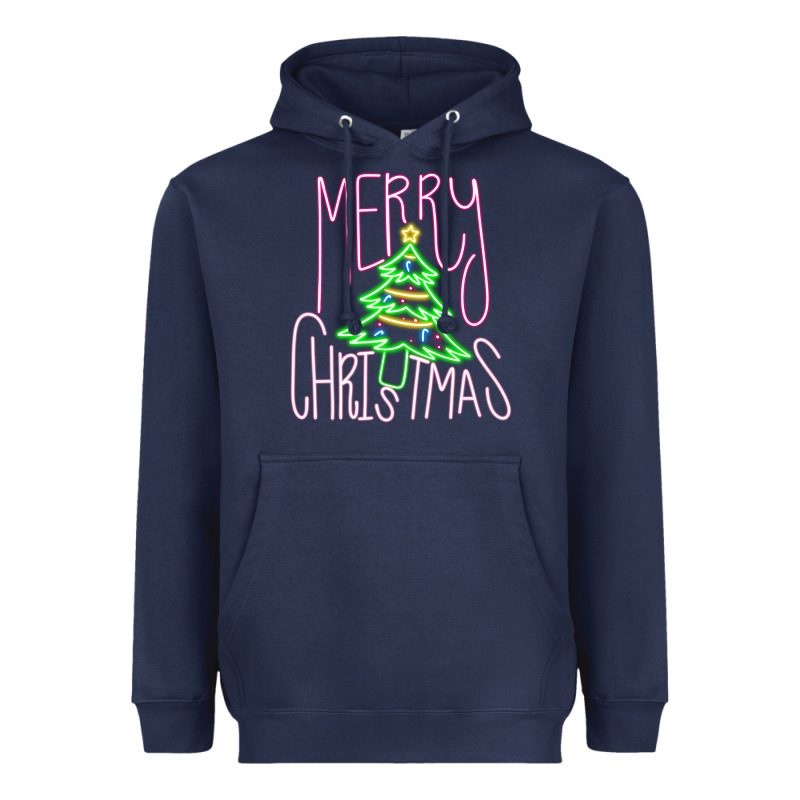Merry Neon Christmas Heavyweight Hoodie by CowhideDigitalArt | Teevron