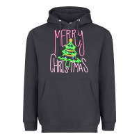 Smoke Merry Neon Christmas Heavyweight Hoodie - CowhideDigitalArt
