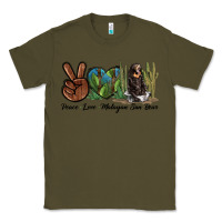 Army Green Peace Love Malayan Sun Bear Classic Tee - LillyAllenDesigns