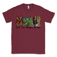 Burgundy Peace Love Malayan Sun Bear Classic Tee - LillyAllenDesigns