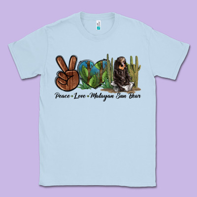 Peace Love Malayan Sun Bear Classic Tee Designed By Lillyallendesigns
