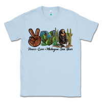Dusty Blue Peace Love Malayan Sun Bear Classic Tee - LillyAllenDesigns