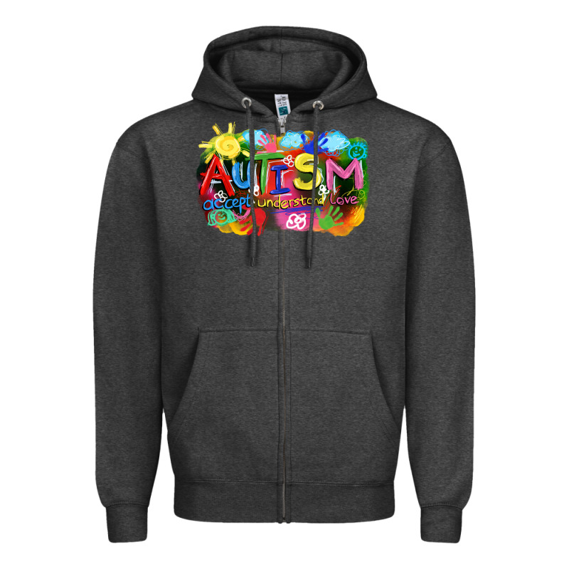 Autism Accept Understand Love Zipper Hoodie by FaDigitalArtStudio | Teevron