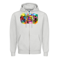 Dove Grey Autism accept understand love Zipper Hoodie - FaDigitalArtStudio
