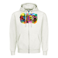 Oatmeal Heather Autism accept understand love Zipper Hoodie - FaDigitalArtStudio