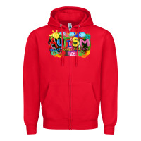 Red Autism accept understand love Zipper Hoodie - FaDigitalArtStudio