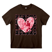 Chocolate Brown xoxo heart valentine's day Heavy Core Tee - MaliasSmallBusiness