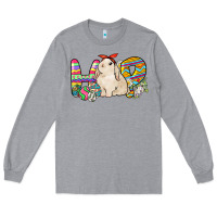 Heather Grey Hop rabbit Long Sleeve Tee - NancyCooperArtShop