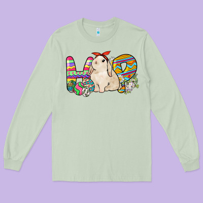 Hop Rabbit Long Sleeve Tee Designed By Nancycooperartshop