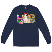 Navy Hop rabbit Long Sleeve Tee - NancyCooperArtShop