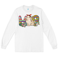 White Hop rabbit Long Sleeve Tee - NancyCooperArtShop