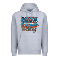 Heather Grey Boom boom baby Premium Hoodie - FaDigitalArtStudio
