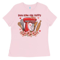 Bubblegum Pink bake same one happy Ladies Tee - MaliasSmallBusiness