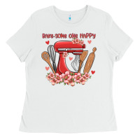 White bake same one happy Ladies Tee - MaliasSmallBusiness