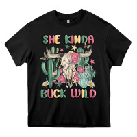 Black she kinda buck wild Heavy Core Tee - MaliasSmallBusiness
