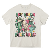 Cream she kinda buck wild Heavy Core Tee - MaliasSmallBusiness