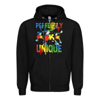 Black Perfectly unique Autism Awareness Day Zipper Hoodie - FaDigitalArtStudio