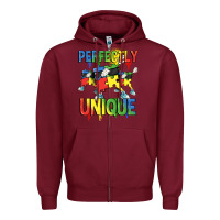 Burgundy Perfectly unique Autism Awareness Day Zipper Hoodie - FaDigitalArtStudio