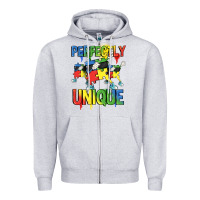 Heather Grey Perfectly unique Autism Awareness Day Zipper Hoodie - FaDigitalArtStudio