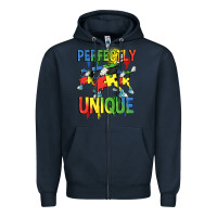 Navy Perfectly unique Autism Awareness Day Zipper Hoodie - FaDigitalArtStudio