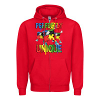 Red Perfectly unique Autism Awareness Day Zipper Hoodie - FaDigitalArtStudio