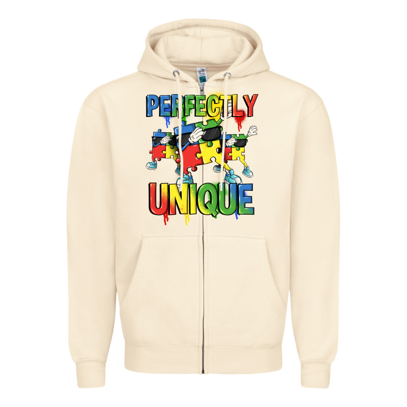Perfectly Unique Autism Awareness Day Zipper Hoodie by FaDigitalArtStudio | Teevron