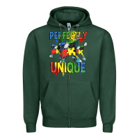 Sports Green Perfectly unique Autism Awareness Day Zipper Hoodie - FaDigitalArtStudio