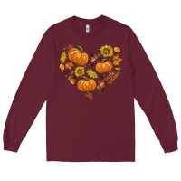Burgundy Fall Heart Long Sleeve Tee - texasbilliewilder