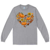 Heather Grey Fall Heart Long Sleeve Tee - texasbilliewilder