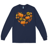 Navy Fall Heart Long Sleeve Tee - texasbilliewilder