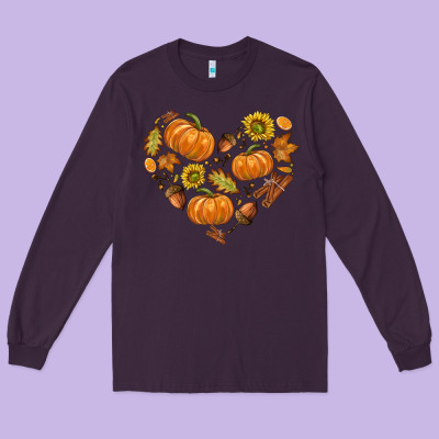 Fall Heart Long Sleeve Tee Designed By Texasbilliewilder