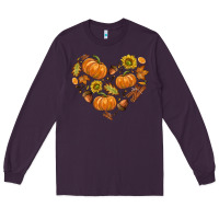 Plum Fall Heart Long Sleeve Tee - texasbilliewilder