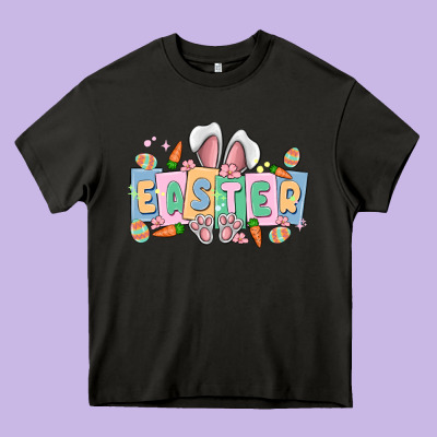 Easter  Rabbit Heavy Core Tee Designed By Maliassmallbusiness