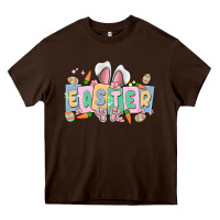 Chocolate Brown easter  rabbit Heavy Core Tee - MaliasSmallBusiness